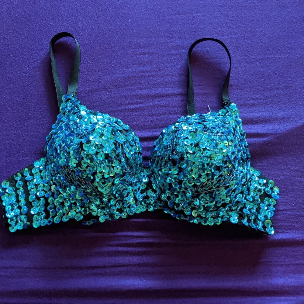 iHR Turquoise Sequin Bra